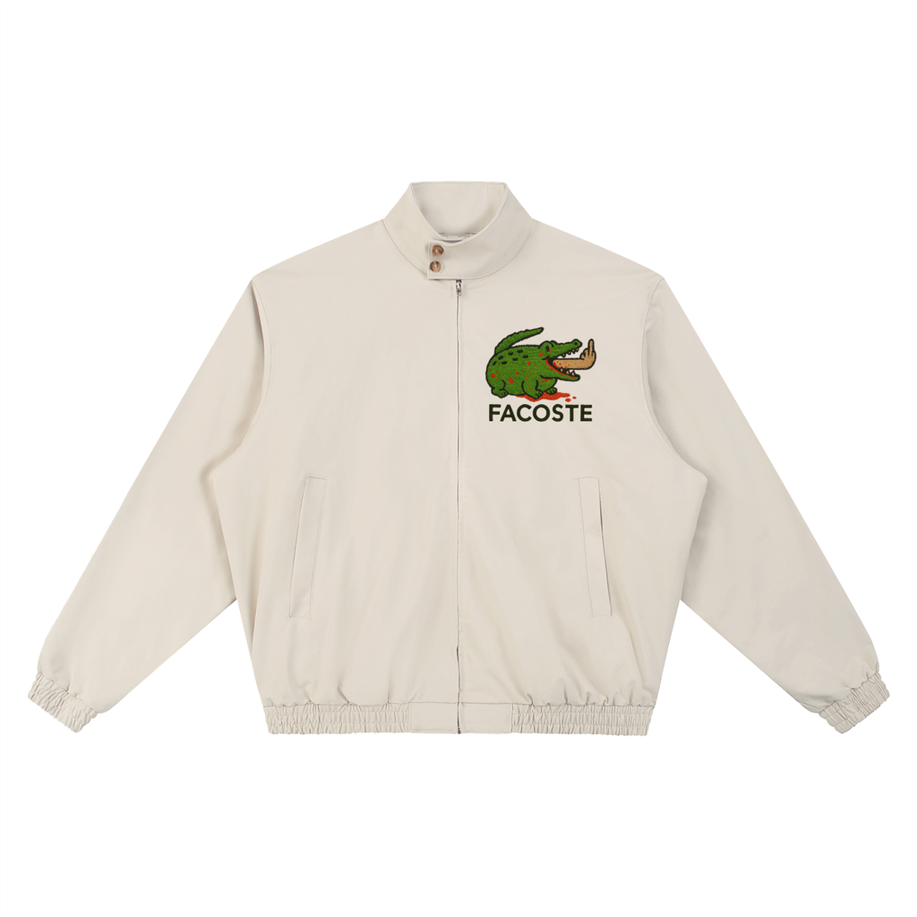 Facoste F*** off printed embroidery J'B back piece collar up jacket