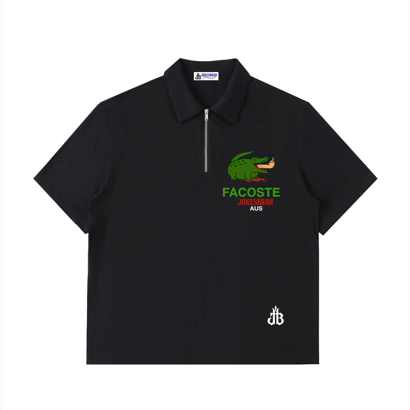 Facoste F*** off half zip polo T shirt