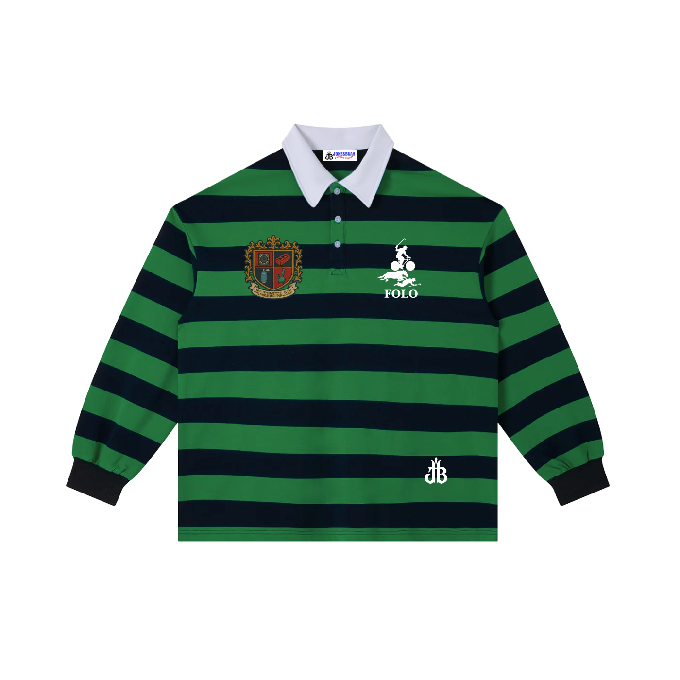 Folo coat of arms rugby polo stripy
