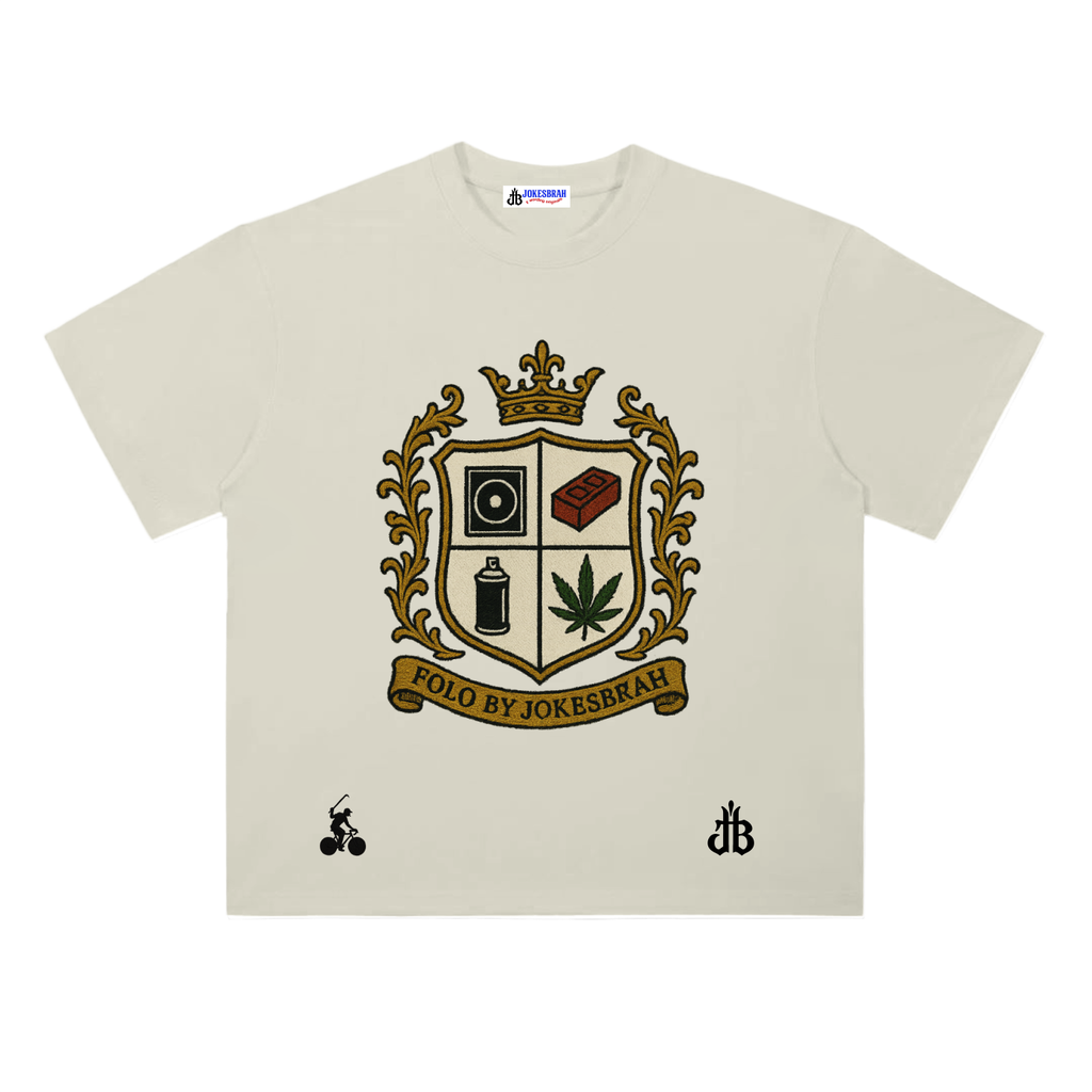 Folo by Jokesbrah embroidery coat n arms heavy T shirt