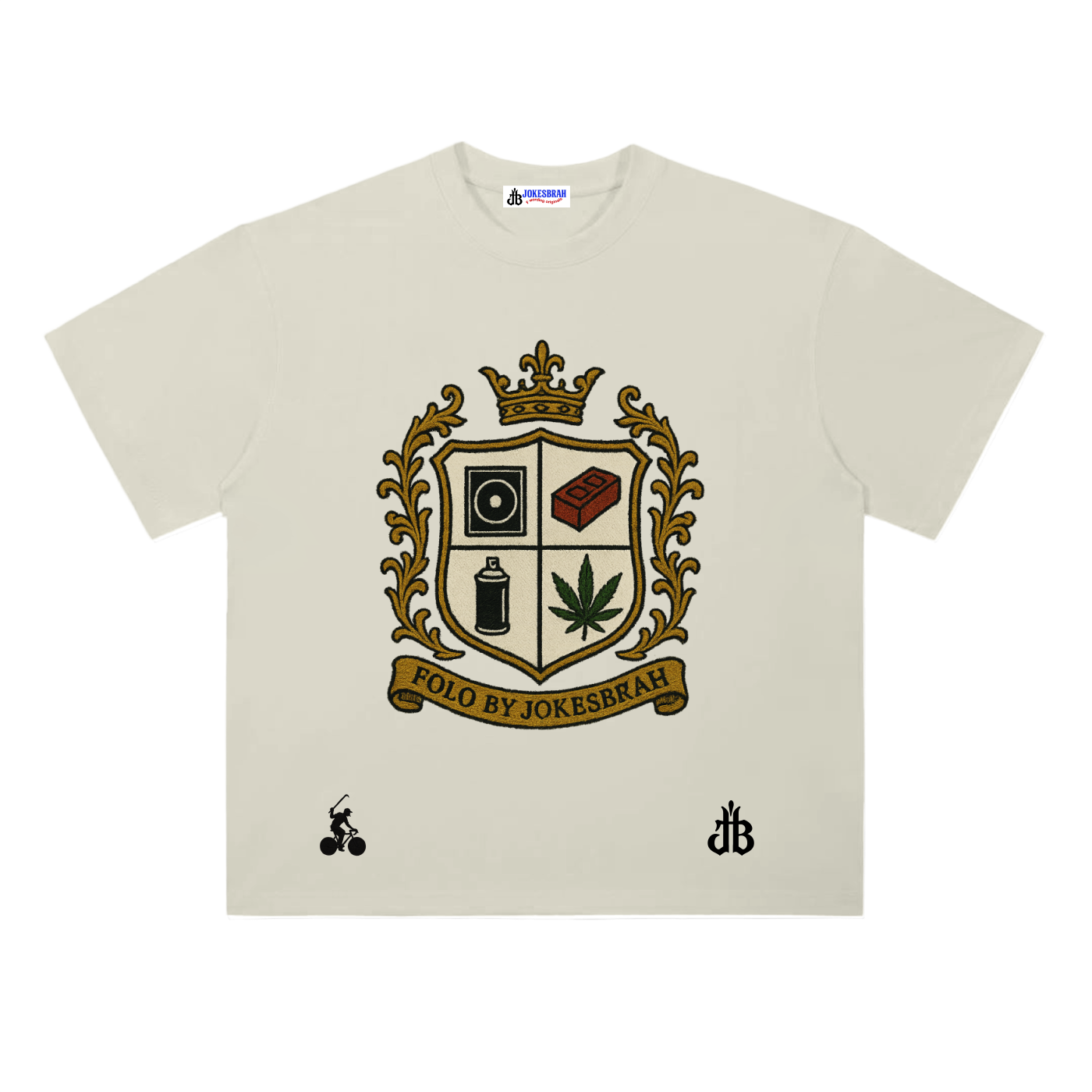 Folo by Jokesbrah embroidery coat n arms heavy T shirt